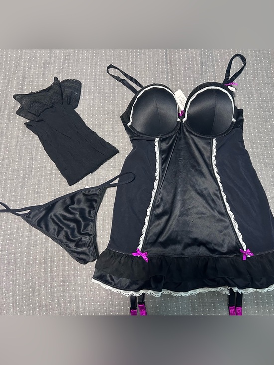 La SENZA Other - La Senza Black Lace-Trim Babydoll